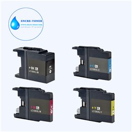 Lot de 4 Cartouches compatibles avec Brother LC1240 / LC1280XL