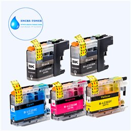 Lot de 5 Cartouches compatibles avec Brother LC223/ LC221 XL
