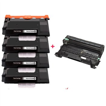 4x Toners+Tambour compatibles avec Brother TN3430/ TN3480/ DR3400