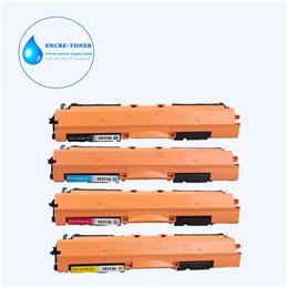 Lot de 4 Toners compatibles avec HP CE310A/CF350A)/ Canon 729