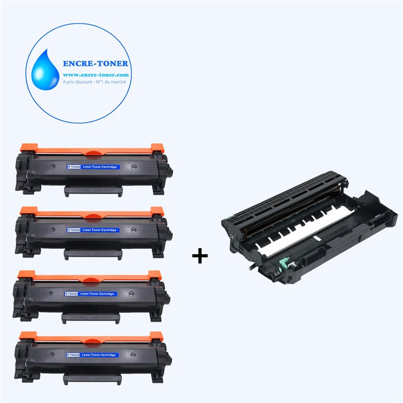 4x Toners+Tambour compatibles avec Brother TN2420/ DR2400