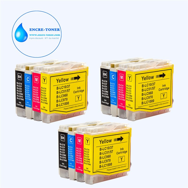 Lot de 4 Cartouches compatibles Brother LC1000/LC970 XL