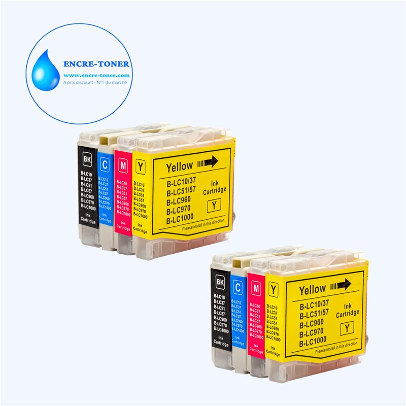 Lot de 4 Cartouches compatibles Brother LC1000/LC970 XL