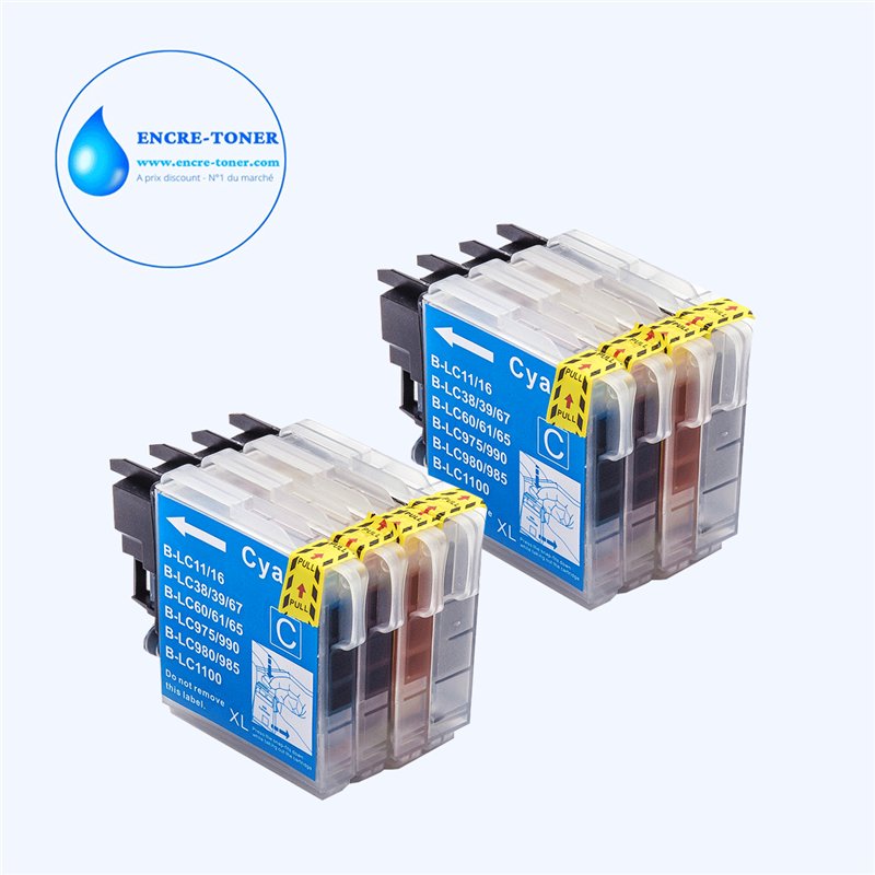 Lot de 4 Cartouches compatibles Brother LC1100/ 980/ 985 XL