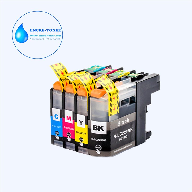 Lot de 4 Cartouches compatibles avec Brother LC223/ LC221 XL