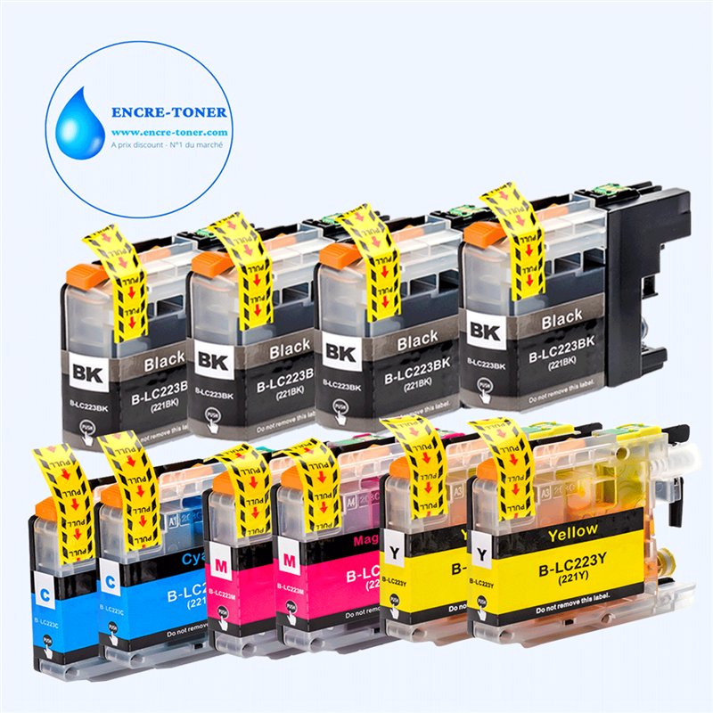 Lot de 10 Cartouches compatibles avec Brother LC223/ LC221 XL