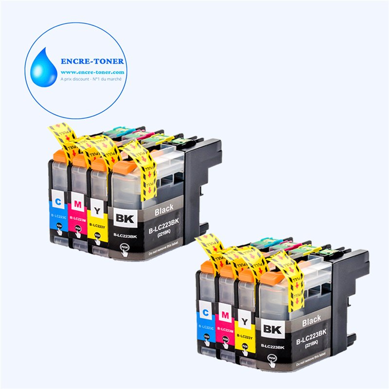 Lot de 8 Cartouches compatibles avec Brother LC223/ LC221 XL