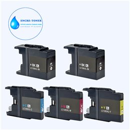 Lot de 5 Cartouches compatibles avec Brother LC1240 / LC1280XL