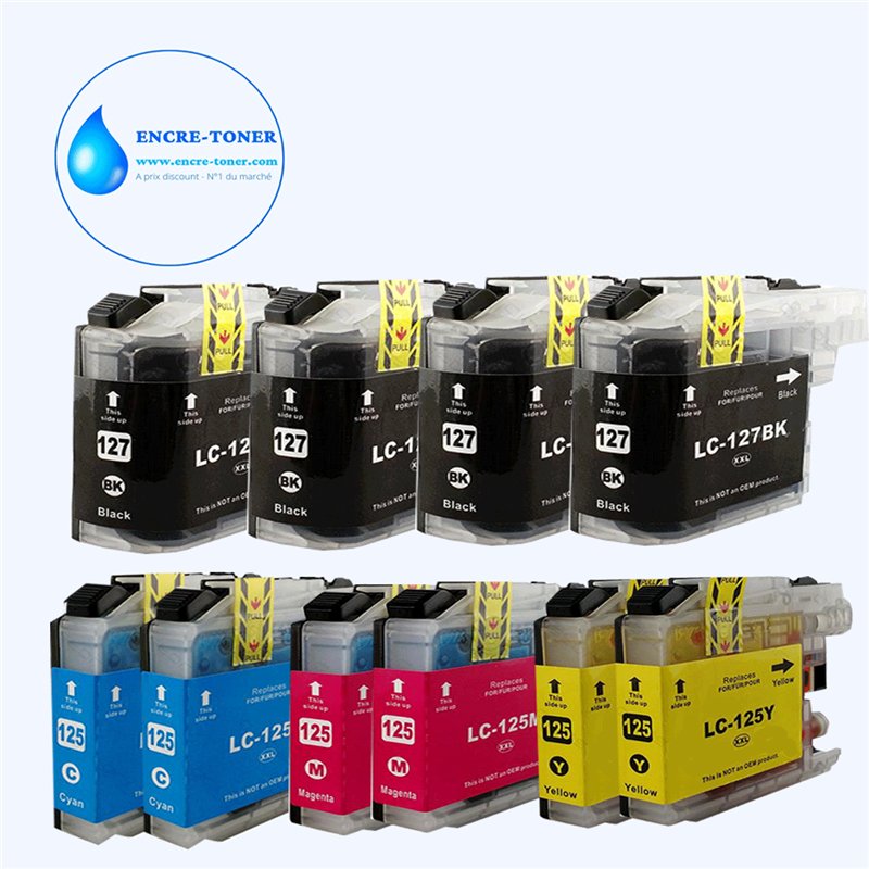 Lot de 10 Cartouches compatibles Brother LC127XL / LC125XL