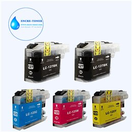 Lot de 5 Cartouches compatibles Brother LC127XL / LC125XL