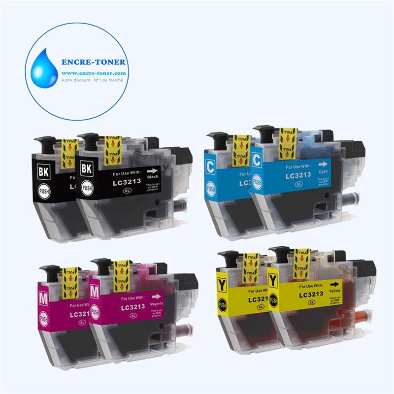 Lot de 8 Cartouches compatibles Brother LC3213 / LC3211XL