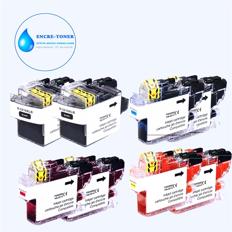 Lot de 8 Cartouche compatible Brother LC3217/LC3219XL
