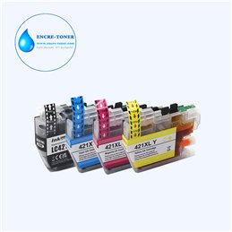 Lot de 4 Cartouches compatibles Brother LC421XL (1N+1C+1M+1J)