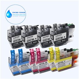 Lot de 10 Cartouches compatibles Brother LC421XL (2N+1C+1M+1J)