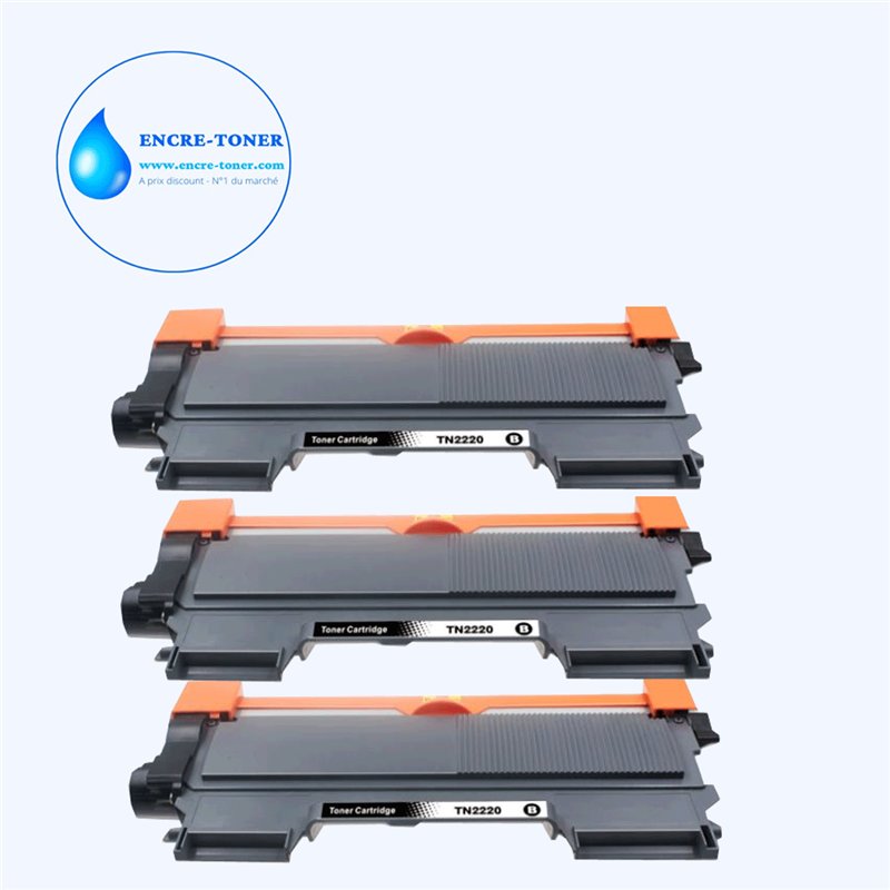 3x Toners compatibles Brother TN2220/ TN2010- 2 600 pages