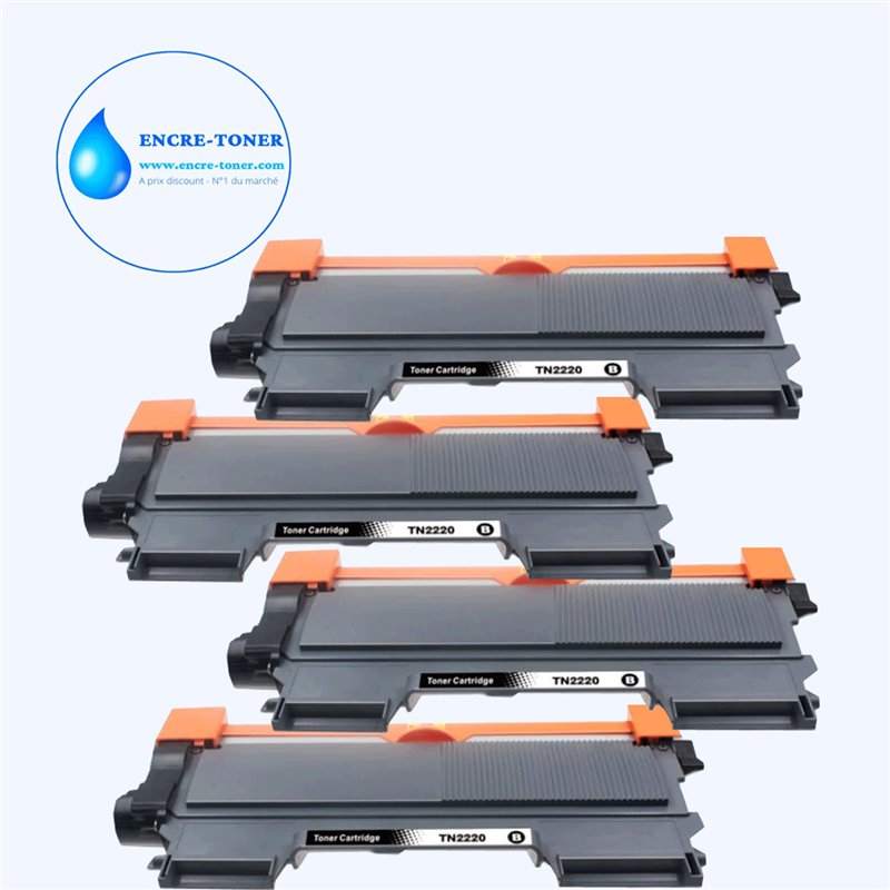 4x Toners compatibles Brother TN2220/ TN2010- 2 600 pages