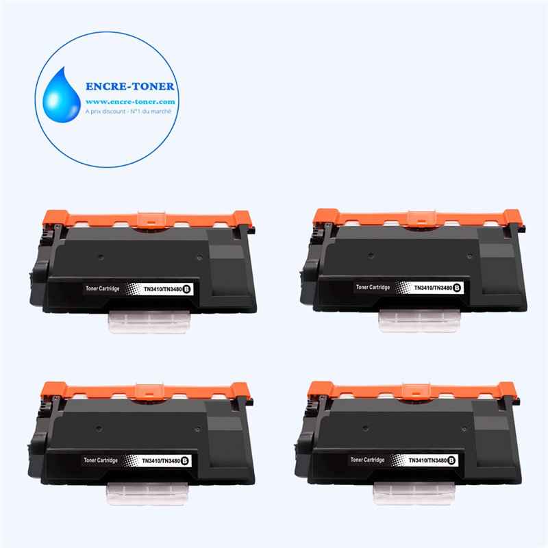 4x Toners compatibles Brother TN3430/ TN3480 - 8 000 pages